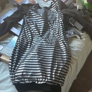 Stylish Black and Silver Striped Dress